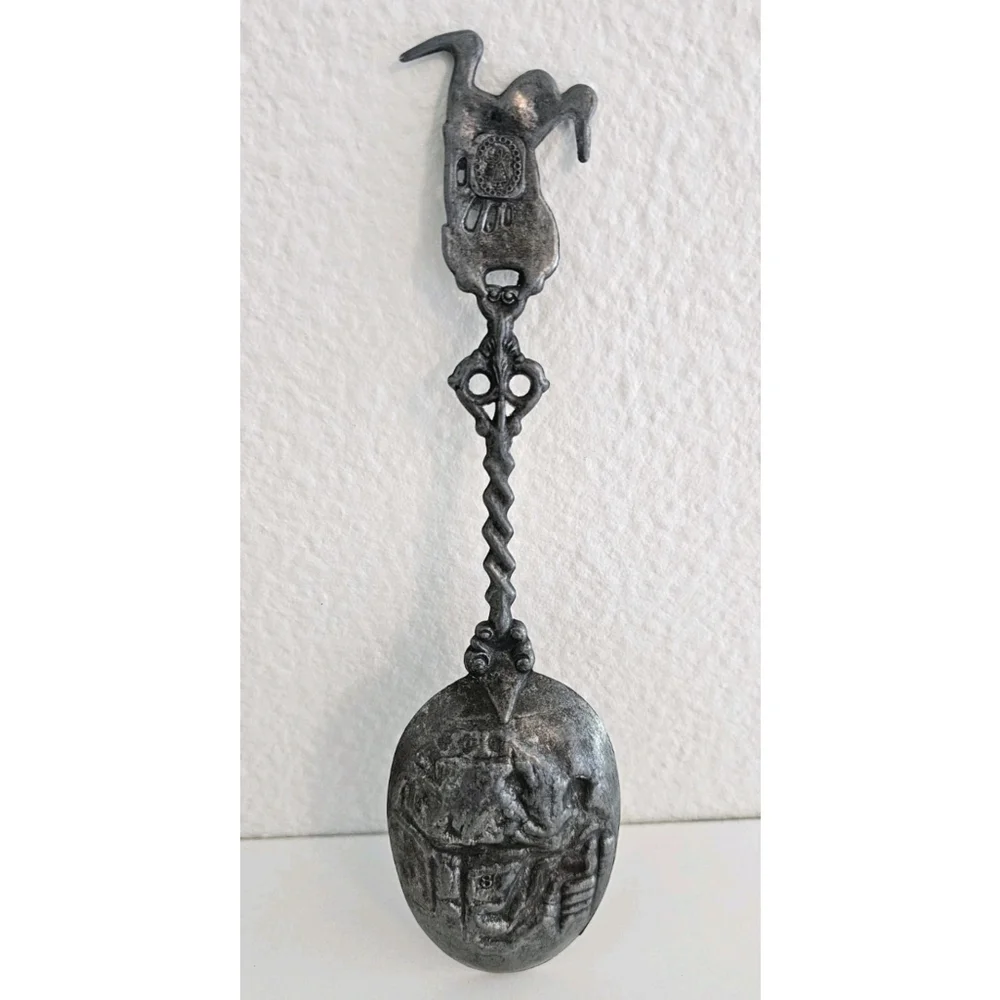 Old WWI Holland VOLENDAM ''Battle of Texel'' Pewter Decorative Collectible Spoon